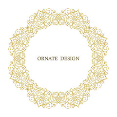 Round decorative frame. Elegant element for design template