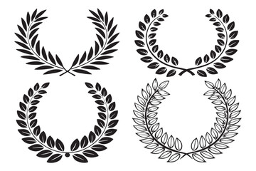 Obraz premium Laurel Wreath Vector Set - Classic Award and Achievement Symbols