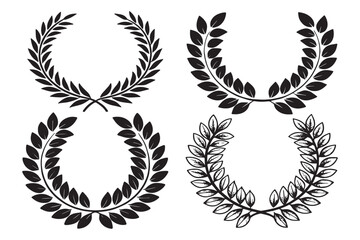 Laurel Wreath Vector Set - Classic Award and Achievement Symbols