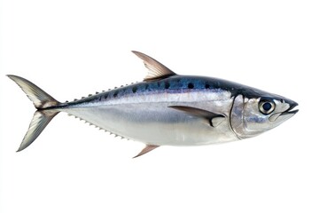 Fototapeta premium Isolated Frigate Tuna Fish on White Background, Close-up View