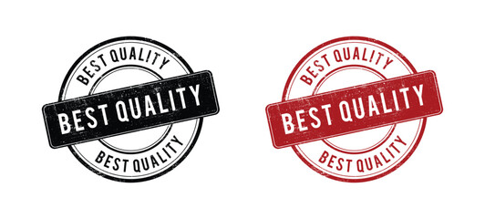 Red and black Best Quality stamp set Grunge round rubber seal stamp in no background vector, Quality Assured Rubber Stamp. Best Quality Assured Grunge Stamp Seal Vector Illustration