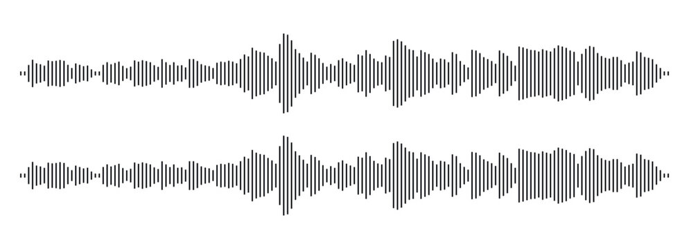 Sound wave equalizer visualization on a white background. Abstract music wave