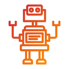 Space Robot Icon Style