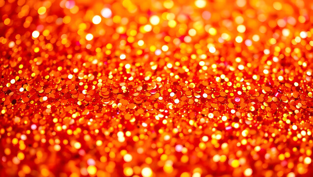 Vibrant Orange Glitter Texture: Bright and Festive Shimmer for Glamorous Holiday Event Decor