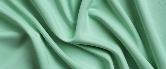 Obraz premium Mint green triangular fabric surface with soft woven texture