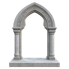 Obraz premium Ornate Stone Archway With Intricate Carving, Isolated On Transparent Background