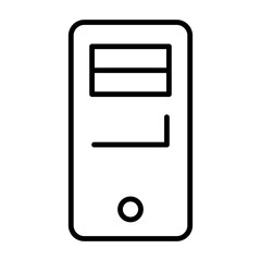 Illustration showing a computer and system unit icon on a white background