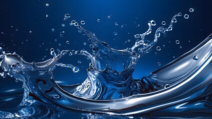 water splash on blue background
