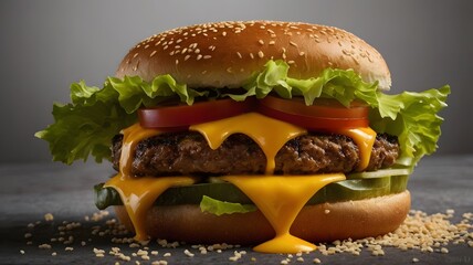 close up double Classic Cheeseburger