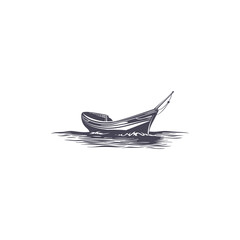 Sailboat logo vector icon illustration style