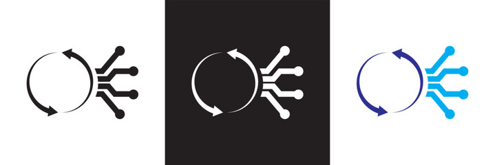 Cybersecurity icons. Vector illustration. isolated on white and black background. EPS 10