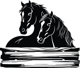 Horse Silhouette SVG Vector Outline Design