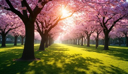 Fototapeta premium sunset in the park