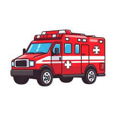 A detailed ambulance vehicle isolated on a white background. medical, emergency, and healthcare-related designs, advertisements, infographics, and educational materials.