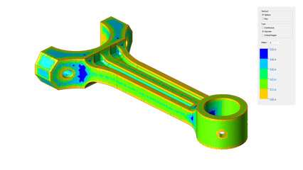 connecting rod technical drawing , tensile strength analysis, software simulation, structural...