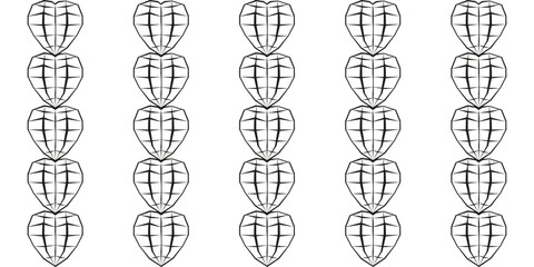 Modern abstract Geometrical wallpaper print. Abstract black heart wall deco textile fabric print template design. Geometric wireframe vector illustration. EPS 10