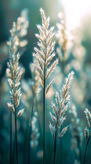 Meadow grass with subtle traces of buzzing movement