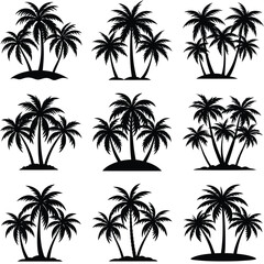 set of palm trees