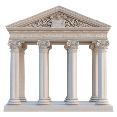 Naklejka premium Ancient Stone Temple With Decorative Columns and Gable