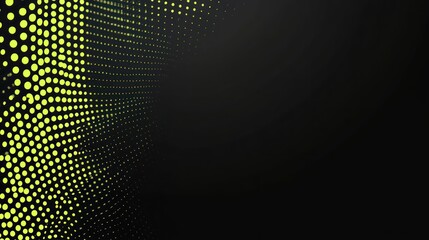 Abstract yellow dots curve, dark background, technology design, website banner
