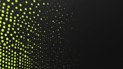 Abstract green dots fade to black background, design element