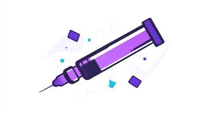 Syringe graphic design, medical illustration, abstract background