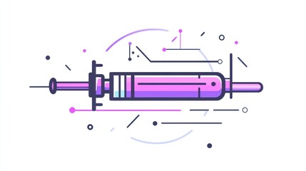 Abstract medical syringe illustration, modern design