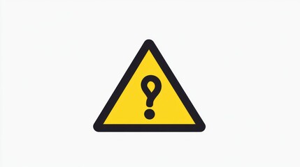 Yellow warning triangle with question mark, caution sign