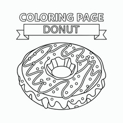  donut outlines coloring pages for kids' vector art illustrations. International Children's Book Day.