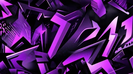 Abstract graphic design, purple arrows, dark background, vibrant pattern, graphic art