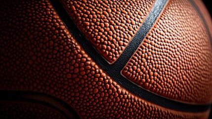 Obraz premium Close-Up of a Textured Basketball Surface
