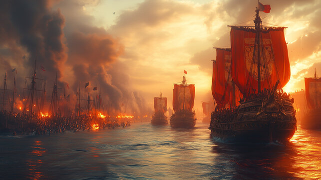 The Battle of Actium: Cleopatra and Antony Face Octavian&rsquo;s Fleet