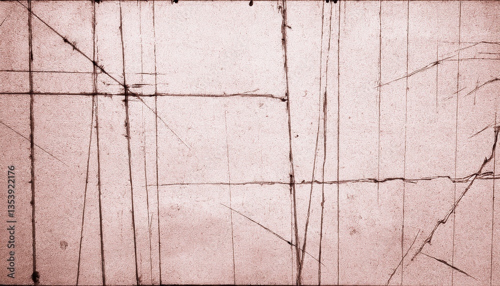 Poster grunge scratched metal texture with chaotic intersecting lines, industrial distressed background for design and overlay

