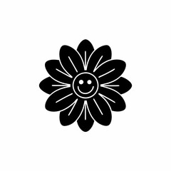 creative details Flower with a Smiley Face Icon vector illustration