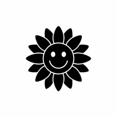 creative details Flower with a Smiley Face Icon vector illustration