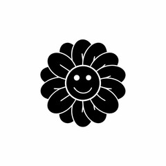 creative details Flower with a Smiley Face Icon vector illustration