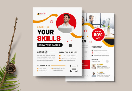 Online Course Marketing Flyer Template