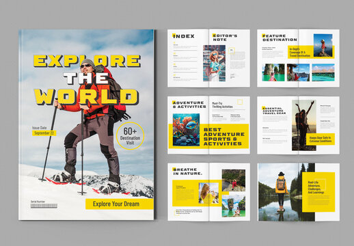 Travel Magazine Layout Design For Adventure Explore