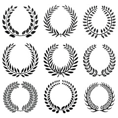  Laurel Wreath Vector Set - Classic Award and Achievement Symbols
