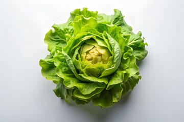 Butterhead Lettuce on White Background