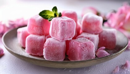 frozen pink dessert cubes a candy treat