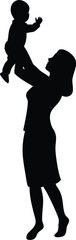mom holding her baby silhouette