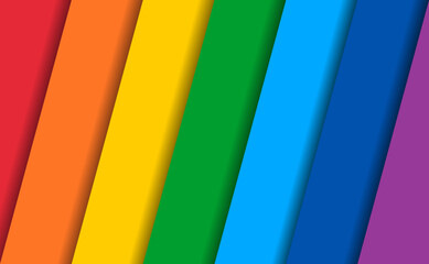 abstract rainbow diagonal stripes with shadow, abstract vector background