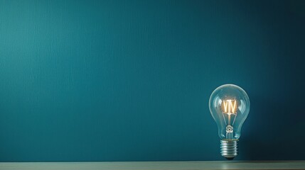 Illuminating light bulb placed on a table signifying innovative ideas and energy optimization concepts