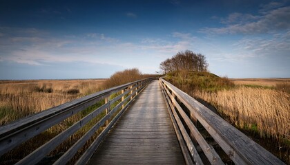 Fototapeta premium holzbrucke auf nordeney deutschland