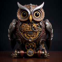 Obraz premium Steampunk-inspired mechanical owl. 