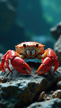 Crabe g?ant sur un rocher, rocher, crabe