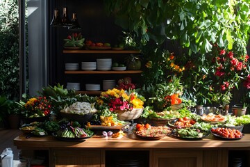 Obraz premium Festive Feasts Holiday and Celebration Food Table Images