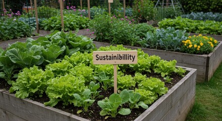 A Vibrant Community Garden Highlighting Sustainability and Organic Gardening Practices