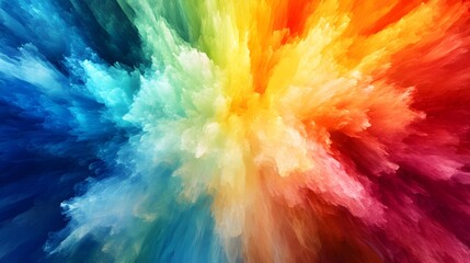 A Burst of Color: A vibrant and dynamic explosion of colors, showcasing a vivid spectrum of hues in a stunning visual display. A rainbow of colors.